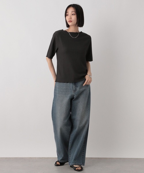 LOWRYS FARM（ローリーズファーム）の「シアージャガード５Ｓ　490852（Tシャツ/カットソー・レディース・パープル/ブラック/アイボリー/チャコールグレー・FREE）」の16枚目の写真