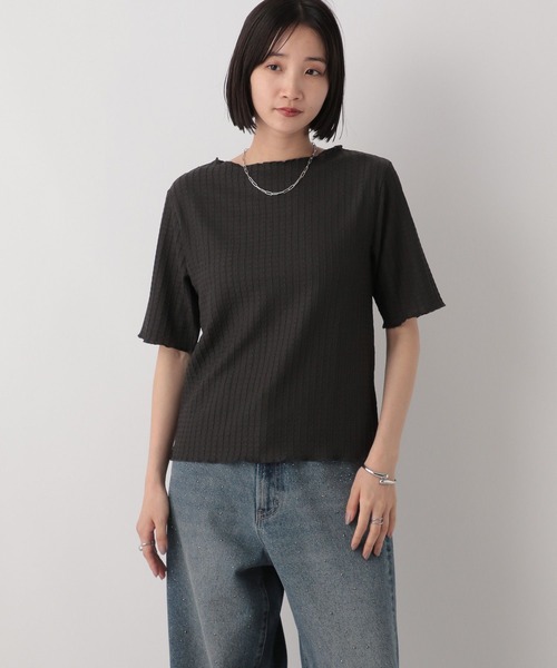 LOWRYS FARM（ローリーズファーム）の「シアージャガード５Ｓ　490852（Tシャツ/カットソー・レディース・パープル/ブラック/アイボリー/チャコールグレー・FREE）」の18枚目の写真