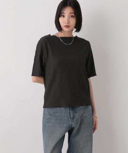 LOWRYS FARM（ローリーズファーム）の「シアージャガード５Ｓ　490852（Tシャツ/カットソー・レディース・パープル/ブラック/アイボリー/チャコールグレー・FREE）」の19枚目の写真