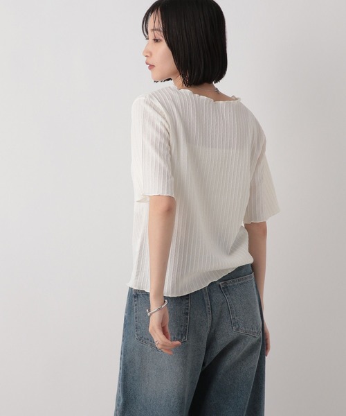 LOWRYS FARM（ローリーズファーム）の「シアージャガード５Ｓ　490852（Tシャツ/カットソー・レディース・パープル/ブラック/アイボリー/チャコールグレー・FREE）」の21枚目の写真