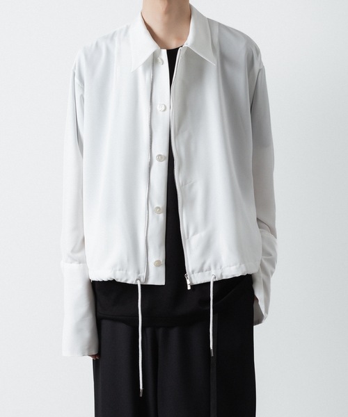 ato（アトウ）の「DOUBLE CUFFS ZIP SHIRT（シャツ/ブラウス・メンズ・ブラック/ホワイト・46/48）」の2枚目の写真