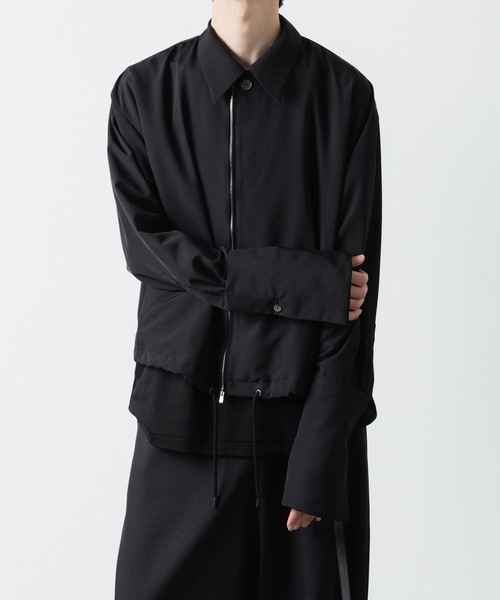 ato（アトウ）の「DOUBLE CUFFS ZIP SHIRT（シャツ/ブラウス・メンズ・ブラック/ホワイト・46/48）」の6枚目の写真