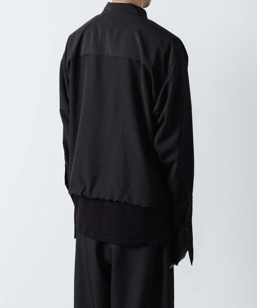 ato（アトウ）の「DOUBLE CUFFS ZIP SHIRT（シャツ/ブラウス・メンズ・ブラック/ホワイト・46/48）」の4枚目の写真