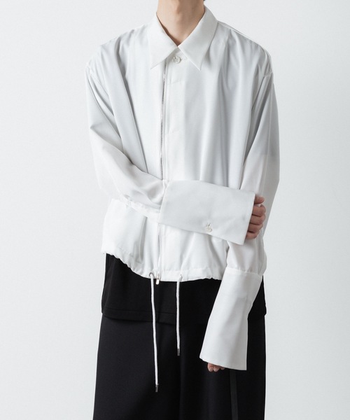 ato（アトウ）の「DOUBLE CUFFS ZIP SHIRT（シャツ/ブラウス・メンズ・ブラック/ホワイト・46/48）」の10枚目の写真
