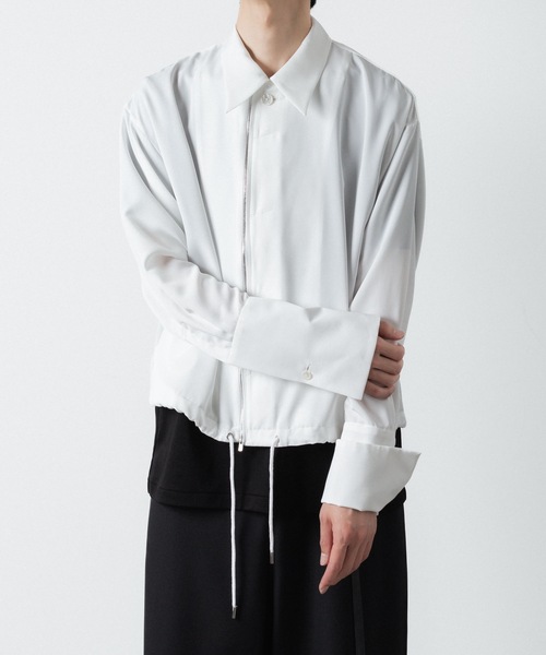 ato（アトウ）の「DOUBLE CUFFS ZIP SHIRT（シャツ/ブラウス・メンズ・ブラック/ホワイト・46/48）」の9枚目の写真