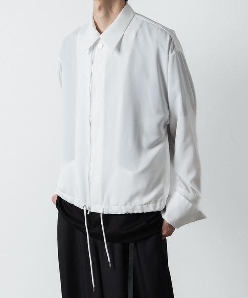 ato（アトウ）の「DOUBLE CUFFS ZIP SHIRT（シャツ/ブラウス・メンズ・ブラック/ホワイト・46/48）」の3枚目の写真