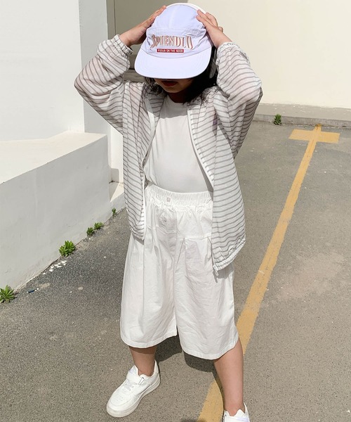 aimoha(アイモハ)の「【aimoha-KIDS-】薄手ボーダージップアップパーカー (SS)(パーカー・キッズ・グレー/ブルー/ピンク・110/120/130/140/150)」の8枚目の写真