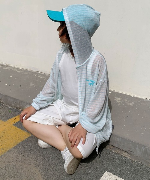 aimoha(アイモハ)の「【aimoha-KIDS-】薄手ボーダージップアップパーカー (SS)(パーカー・キッズ・グレー/ブルー/ピンク・110/120/130/140/150)」の20枚目の写真