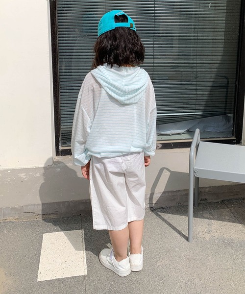 aimoha(アイモハ)の「【aimoha-KIDS-】薄手ボーダージップアップパーカー (SS)(パーカー・キッズ・グレー/ブルー/ピンク・110/120/130/140/150)」の15枚目の写真