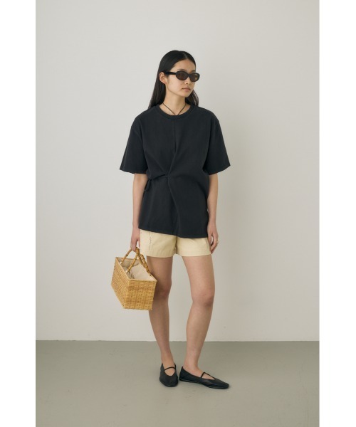 M_(エムアンダーバー)の「【M_】ウエストタイTシャツ オーガニックコットン使用(Tシャツ/カットソー・レディース・ホワイト/ブラック・FREE)」の5枚目の写真