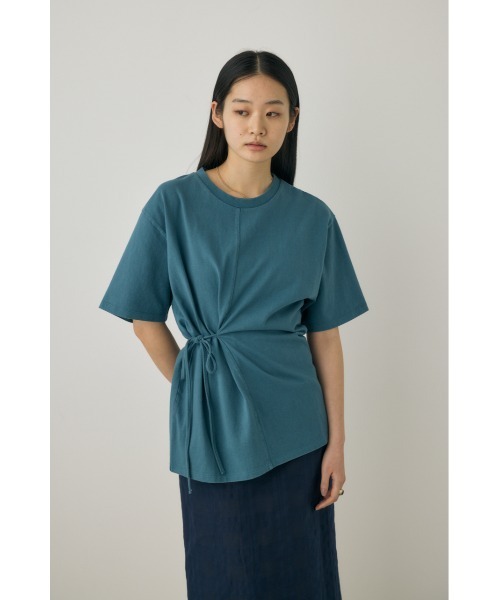 M_(エムアンダーバー)の「【M_】ウエストタイTシャツ オーガニックコットン使用(Tシャツ/カットソー・レディース・ホワイト/ブラック・FREE)」の6枚目の写真