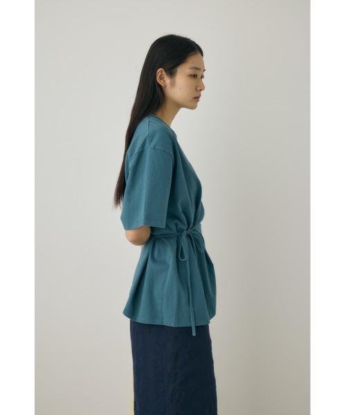 M_(エムアンダーバー)の「【M_】ウエストタイTシャツ オーガニックコットン使用(Tシャツ/カットソー・レディース・ホワイト/ブラック・FREE)」の7枚目の写真