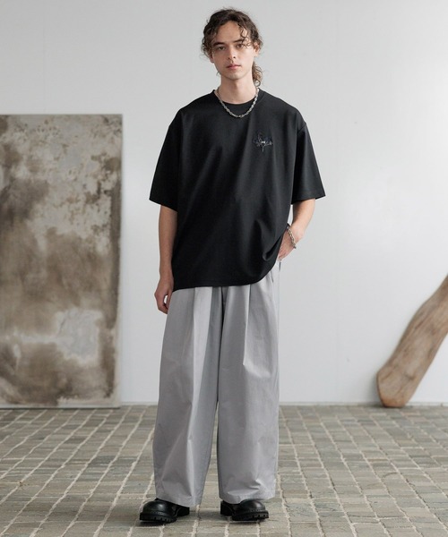 HARE（ハレ）の「シルキーコットンワイドストレートパンツ(HARE)（スラックス・メンズ・ブルー/ブラック/ブラウン・FREE）」の7枚目の写真
