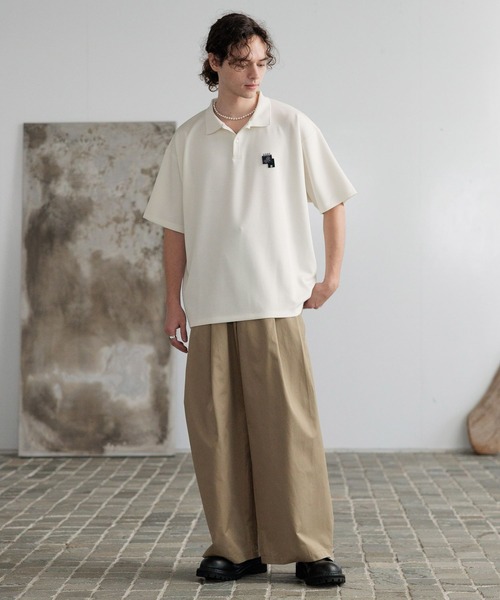 HARE（ハレ）の「シルキーコットンワイドストレートパンツ(HARE)（スラックス・メンズ・ブルー/ブラック/ブラウン・FREE）」の9枚目の写真