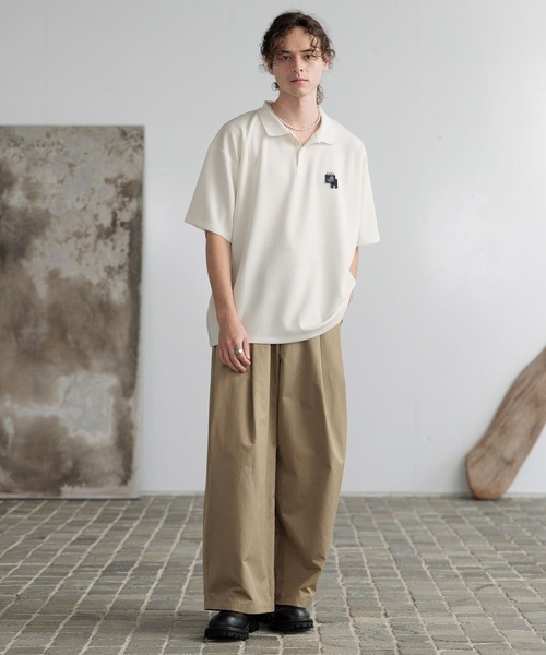 HARE（ハレ）の「シルキーコットンワイドストレートパンツ(HARE)（スラックス・メンズ・ブルー/ブラック/ブラウン・FREE）」の11枚目の写真