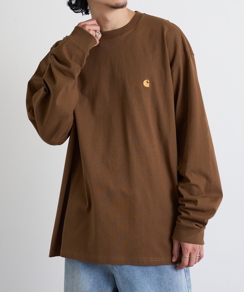 Carhartt WIP(カーハートダブリューアイピー)の「【Carhartt WIP】LOGO LS TEE i026392(Tシャツ/カットソー・メンズ・ブラウン/ブラック/ホワイト/チャコールグレー/グリーン・S/M/L/XL/XXL)」の1枚目の写真