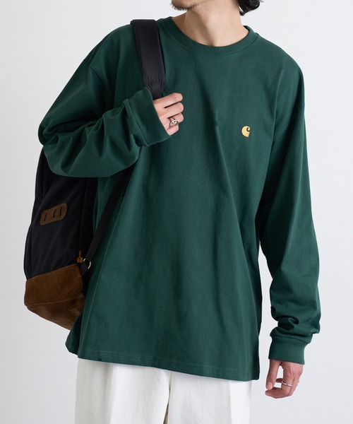 Carhartt WIP(カーハートダブリューアイピー)の「【Carhartt WIP】LOGO LS TEE i026392(Tシャツ/カットソー・メンズ・ブラウン/ブラック/ホワイト/チャコールグレー/グリーン・S/M/L/XL/XXL)」の5枚目の写真
