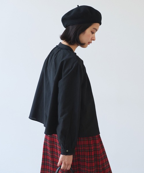 bulle de savon（ビュルデサボン）の「△コットン/シルク lace ギャザーブラウス（シャツ/ブラウス・レディース・ホワイト/ブルーグレー/ブラック・FREE）」の20枚目の写真