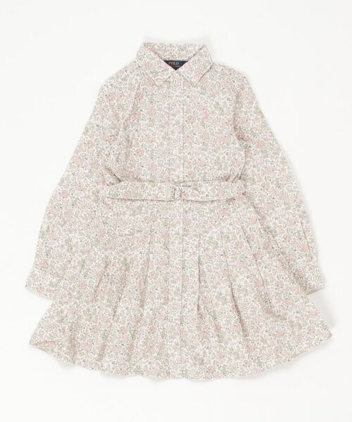 華やか★Ralph Lauren★フローラル ベルテッド シャツワンピース セール】 フローラル ベルテッド ジョーゼット シャツドレス
