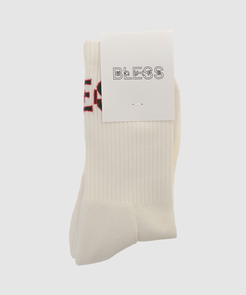 BLESS（ブレス）の「Tennis Socks（ソックス/靴下・メンズ・ホワイト系その他/サーモンピンク・S/L/ONE SIZE）」の2枚目の写真