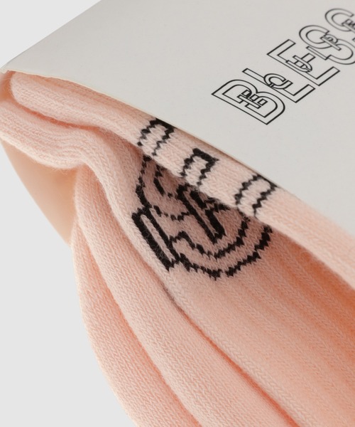 BLESS（ブレス）の「Tennis Socks（ソックス/靴下・メンズ・ホワイト系その他/サーモンピンク・S/L/ONE SIZE）」の4枚目の写真