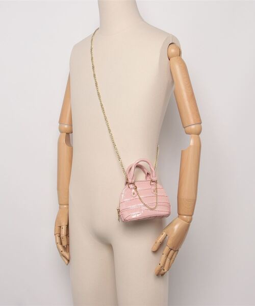 2WAY クロコ調 きらきらチェーン マイクロミニバッグ ショルダーバッグ