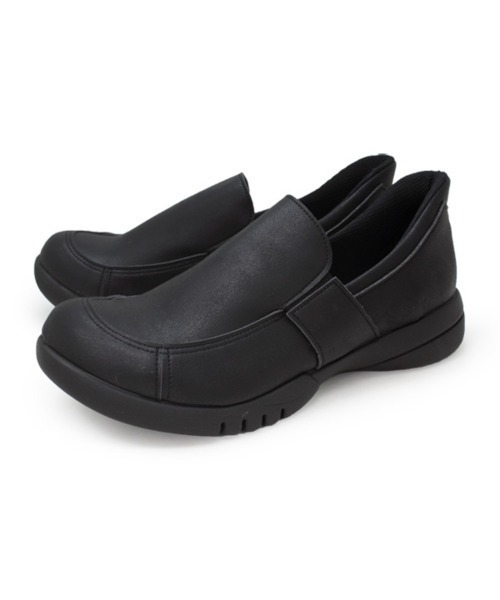 Re:getA(リゲッタ)の「Re:getA -リゲッタ スットオン ハンズフリーシューズ R333(スリッポン・レディース・ブラック/アイボリー/ダークブラウン・24-24.5cm/23-23.5cm)」の2枚目の写真
