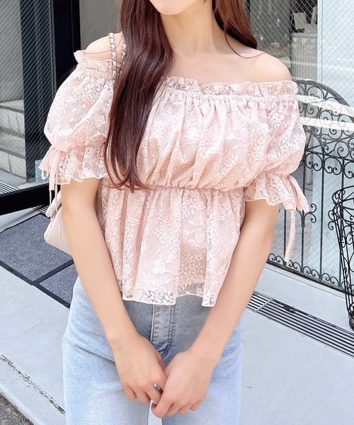 INGNI（イング）の「レースオフショルブラウス（シャツ/ブラウス・レディース・オフホワイト/ブラック/ピンクベージュ・M）」の19枚目の写真