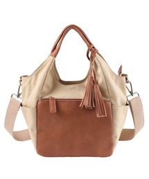 LIZDAYS キャンバス×PU2WAYトートバッグ