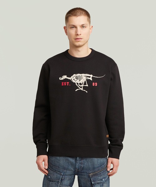 G-STAR RAW オオカミ　スウェット Running Dog Back Graphic Sweater/ブランドロゴグラフィック