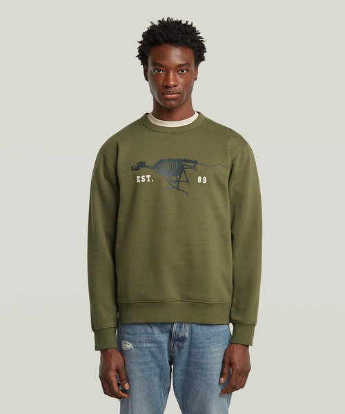 Running Dog Back Graphic Sweater/ブランドロゴグラフィック