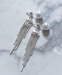 YU-KA:パール&タッセルピアス Pearl & tassel pierce