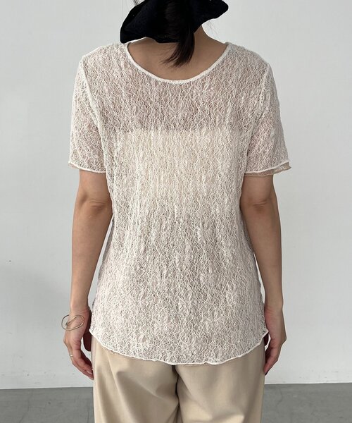 セール】【1枚で二役】レースリバ半袖Tシャツ（Tシャツ