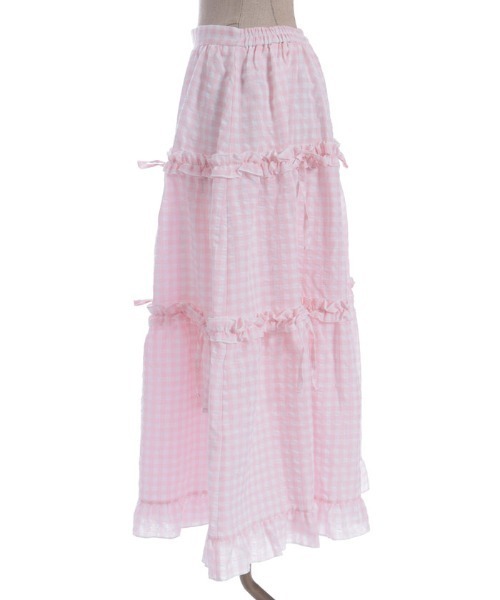 axes femme POETIQUE（アクシーズファムポエティック）の「ギンガムティアードスカート（スカート・レディース・レッド/ピンク/ラベンダー/ミント・MEDIUM）」の10枚目の写真