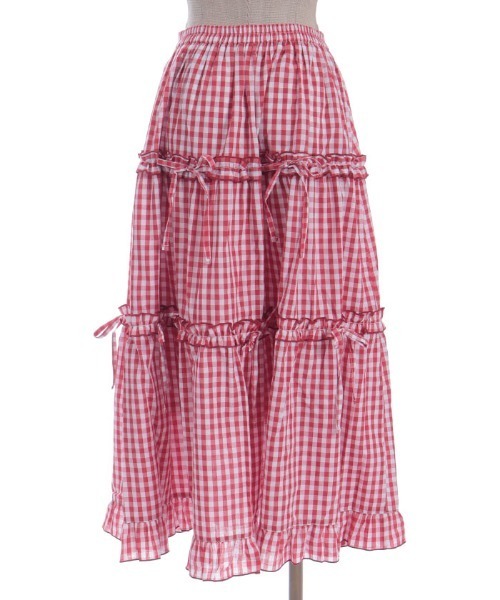 axes femme POETIQUE（アクシーズファムポエティック）の「ギンガムティアードスカート（スカート・レディース・レッド/ピンク/ラベンダー/ミント・MEDIUM）」の16枚目の写真