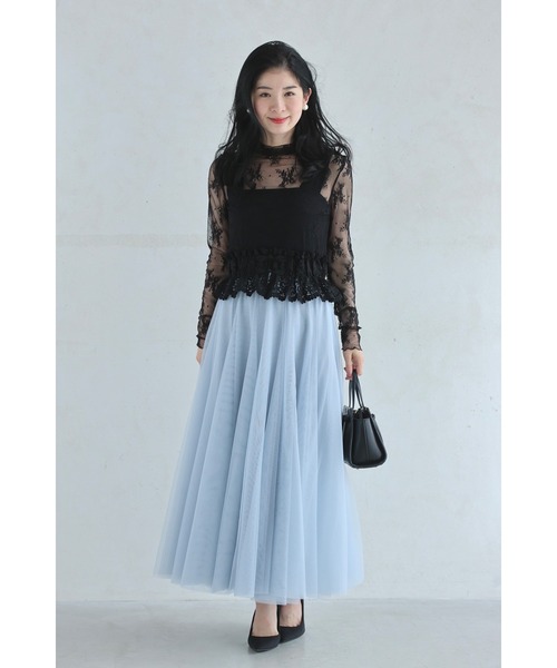 cawaii（カワイイ）の「（黒）ボリュームフリルレースのゴムベルト（ベルト・レディース・ブラック・FREE）」の4枚目の写真