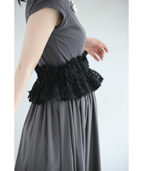 cawaii（カワイイ）の「（黒）ボリュームフリルレースのゴムベルト（ベルト・レディース・ブラック・FREE）」の6枚目の写真