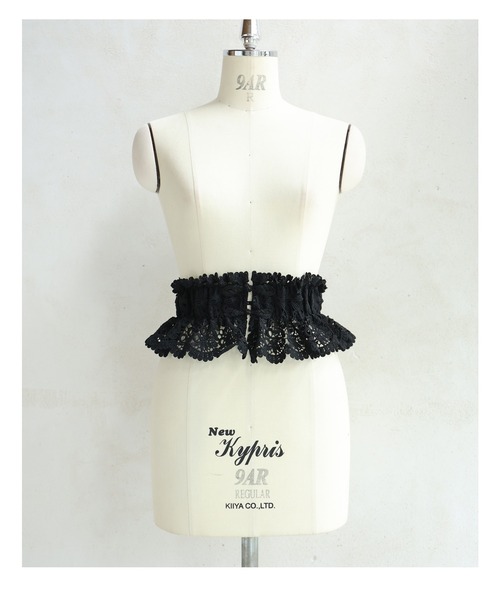 cawaii（カワイイ）の「（黒）ボリュームフリルレースのゴムベルト（ベルト・レディース・ブラック・FREE）」の7枚目の写真