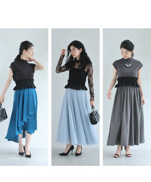 cawaii（カワイイ）の「（黒）ボリュームフリルレースのゴムベルト（ベルト・レディース・ブラック・FREE）」の8枚目の写真