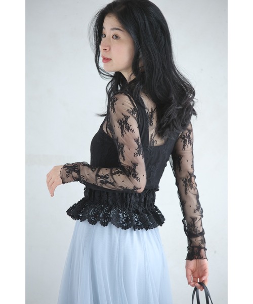 cawaii（カワイイ）の「（黒）ボリュームフリルレースのゴムベルト（ベルト・レディース・ブラック・FREE）」の9枚目の写真