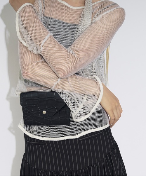 Ezick(エジック)の「Glitter mesh bowtie set 2Pメッシュプルオーバー(Tシャツ/カットソー・レディース・オフホワイト/ブラック・FREE)」の19枚目の写真
