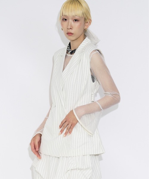 Ezick(エジック)の「Glitter mesh bowtie set 2Pメッシュプルオーバー(Tシャツ/カットソー・レディース・オフホワイト/ブラック・FREE)」の17枚目の写真