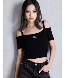 ジェイダ GYDA Symmetry GYDAサイドメッシュニットトップス