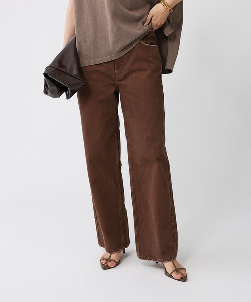 BABYLONE(バビロン)の「【upper hights】MID-RISE(デニムパンツ・レディース・ブラウン/グレー・25/24/23)」の2枚目の写真