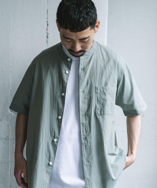 URBAN RESEARCH DOORS（アーバンリサーチドアーズ）の「玉虫シャンブレー バンドカラーシャツ（シャツ/ブラウス・メンズ・ブルー系その他/グリーン系その他/ライトブルー・LARGE/MEDIUM）」の5枚目の写真