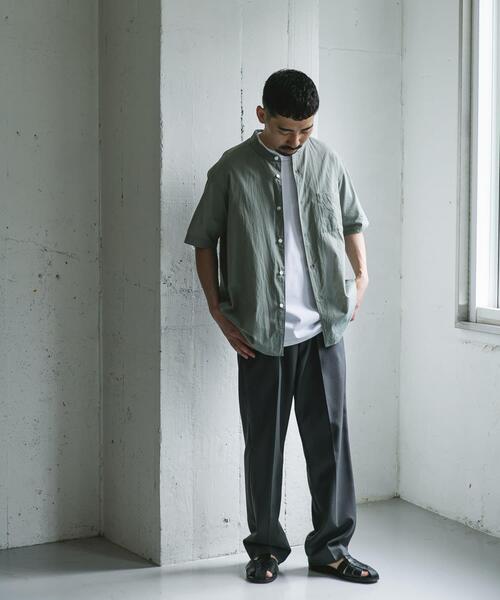 URBAN RESEARCH DOORS（アーバンリサーチドアーズ）の「玉虫シャンブレー バンドカラーシャツ（シャツ/ブラウス・メンズ・ブルー系その他/グリーン系その他/ライトブルー・LARGE/MEDIUM）」の8枚目の写真