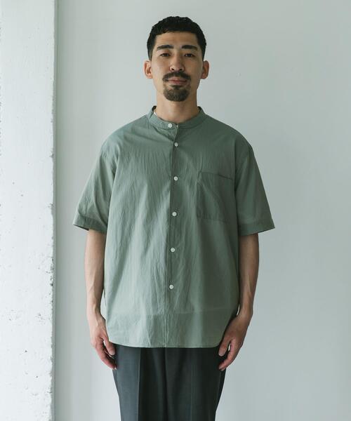 URBAN RESEARCH DOORS（アーバンリサーチドアーズ）の「玉虫シャンブレー バンドカラーシャツ（シャツ/ブラウス・メンズ・ブルー系その他/グリーン系その他/ライトブルー・LARGE/MEDIUM）」の9枚目の写真