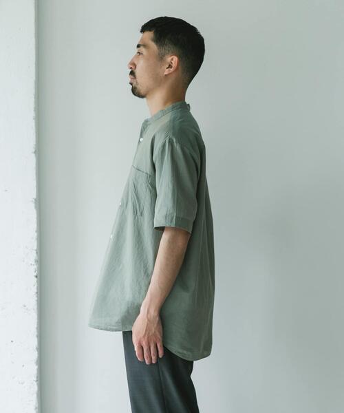 URBAN RESEARCH DOORS（アーバンリサーチドアーズ）の「玉虫シャンブレー バンドカラーシャツ（シャツ/ブラウス・メンズ・ブルー系その他/グリーン系その他/ライトブルー・LARGE/MEDIUM）」の10枚目の写真