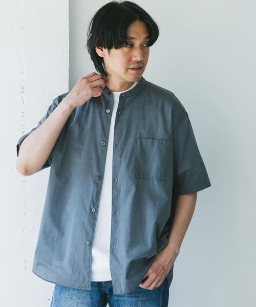 URBAN RESEARCH DOORS（アーバンリサーチドアーズ）の「玉虫シャンブレー バンドカラーシャツ（シャツ/ブラウス・メンズ・ブルー系その他/グリーン系その他/ライトブルー・LARGE/MEDIUM）」の20枚目の写真