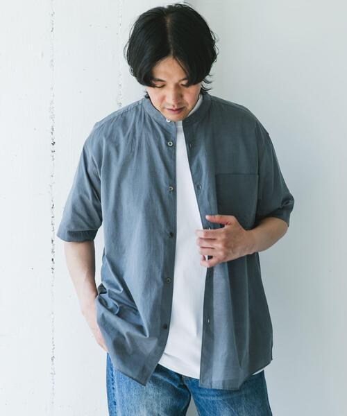 URBAN RESEARCH DOORS（アーバンリサーチドアーズ）の「玉虫シャンブレー バンドカラーシャツ（シャツ/ブラウス・メンズ・ブルー系その他/グリーン系その他/ライトブルー・LARGE/MEDIUM）」の21枚目の写真
